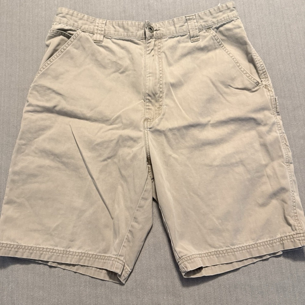 Wrangler WRG Jeans Co Mens Cargo Shorts Khaki Tan Utility Carpenter 10" Inseam